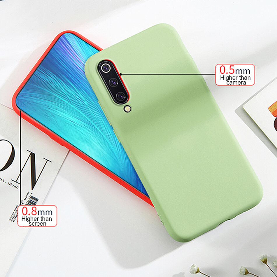 Case for Xiaomi Mi 9 Luxury Original Liquid Silicone Case Rubber Microfiber Cloth Lining Cushion Phone Cover for Mi 9 SE casing