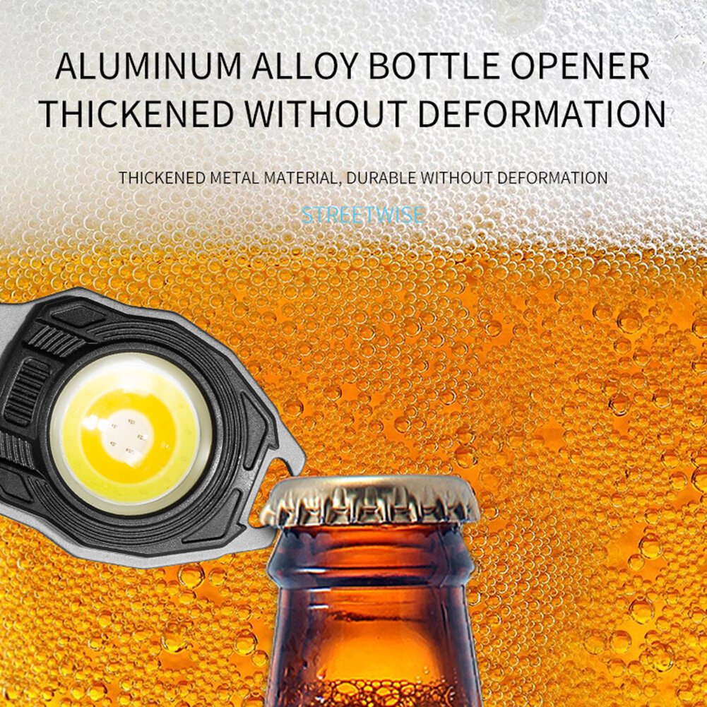 【The New Keychain Móc Khóa Mini Siêu Sáng Đèn Pin Led Đèn Led COB Mini 7 Chế Độ Chiếu Sáng Đa Năng Có Thể Sạc Lại Đèn Flash Móc Chìa Khóa Bỏ Túi USB Cho Cắm Trại Ngoài Trời Đèn Nhỏ Móc Khóa Nút Chai 10000LM