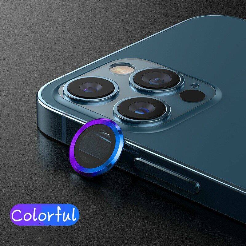1 bộ/2 trong 1 bảo vệ máy ảnh cho iPhone 13 14 15 Pro Max 11 Pro Max 12 Pro Max 12 kính cường lực nhỏ kim loại khung bảo vệ chống trầy xước ống kính bảo vệ Bìa vòng bảo vệ ống kính máy ảnh của điện thoại