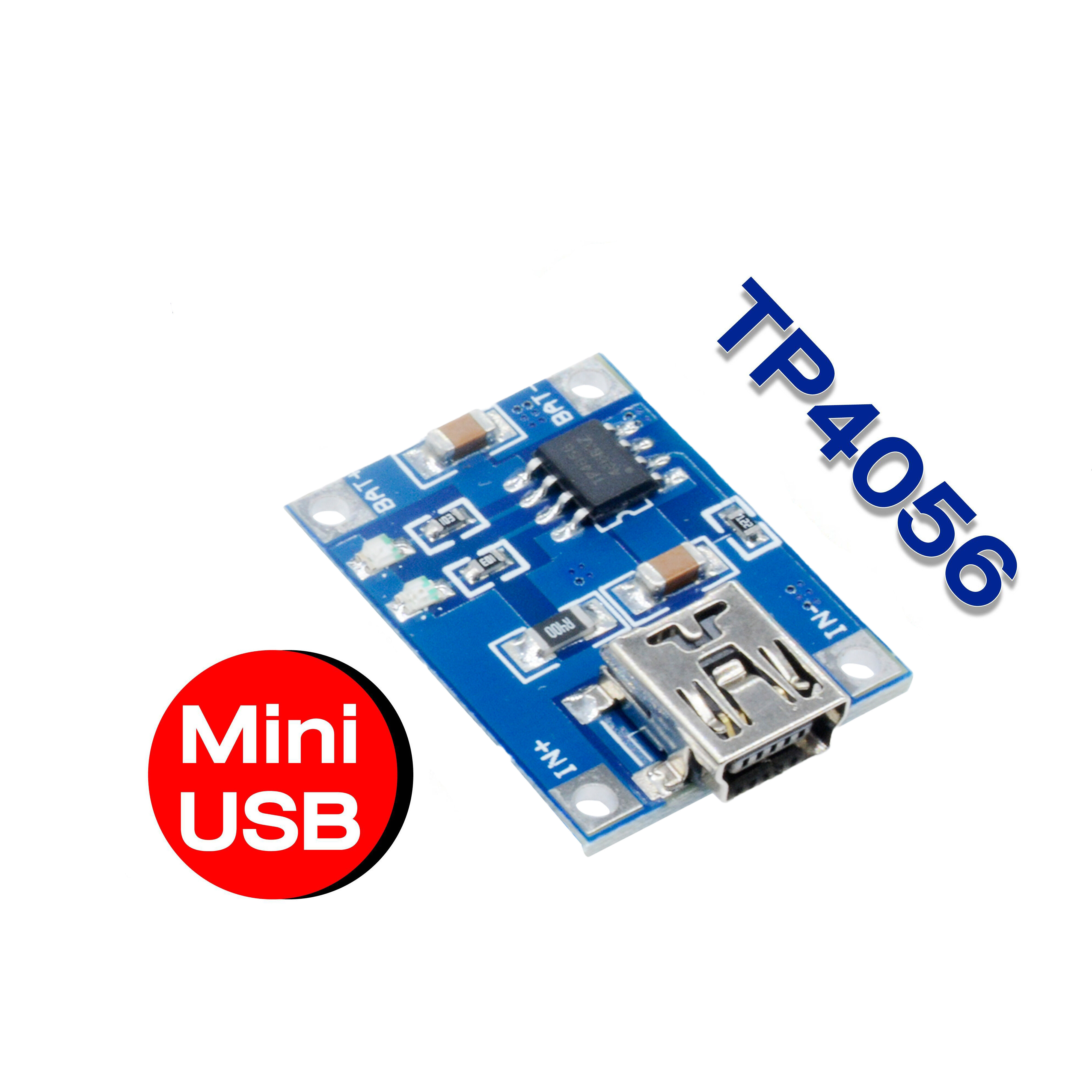 Shockley TP4056 lithium battery charger module 18650 3.7V 5V 1A MICRO USB USB-C mini USB lithium battery double protection battery charging module