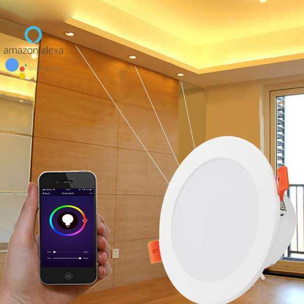 Jomoo Store Wifi RGBW Đèn LED Downlight 7 W Tiếng Nói có Điều Khiển Alexa Amazon và Google Home