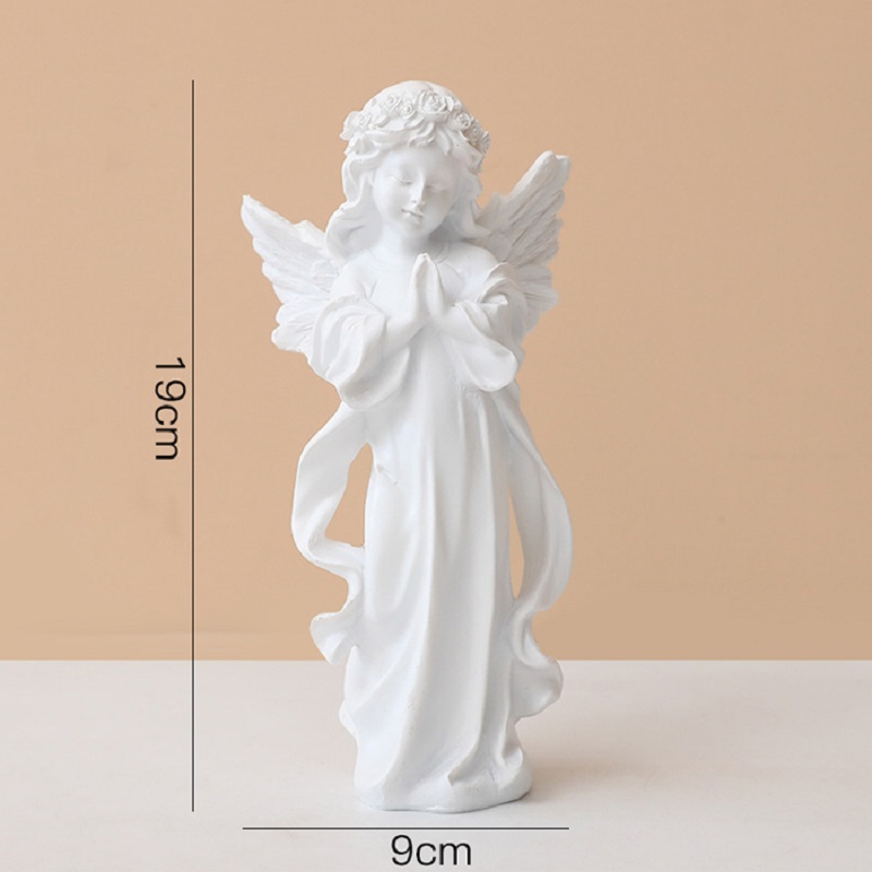 Office Decor Home Rustic Ornaments Study Resin Angel Miniature Plaster