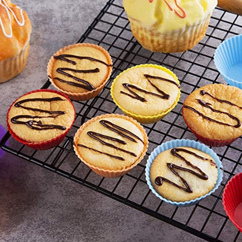 fanghui Silicone Cake Mold Round Shaped Muffin Cupcake Baking Molds Kitchen Bakeware