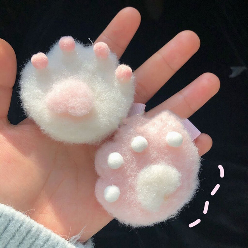 【ZNBY】Cute Pink Cat Feet Hair Clips