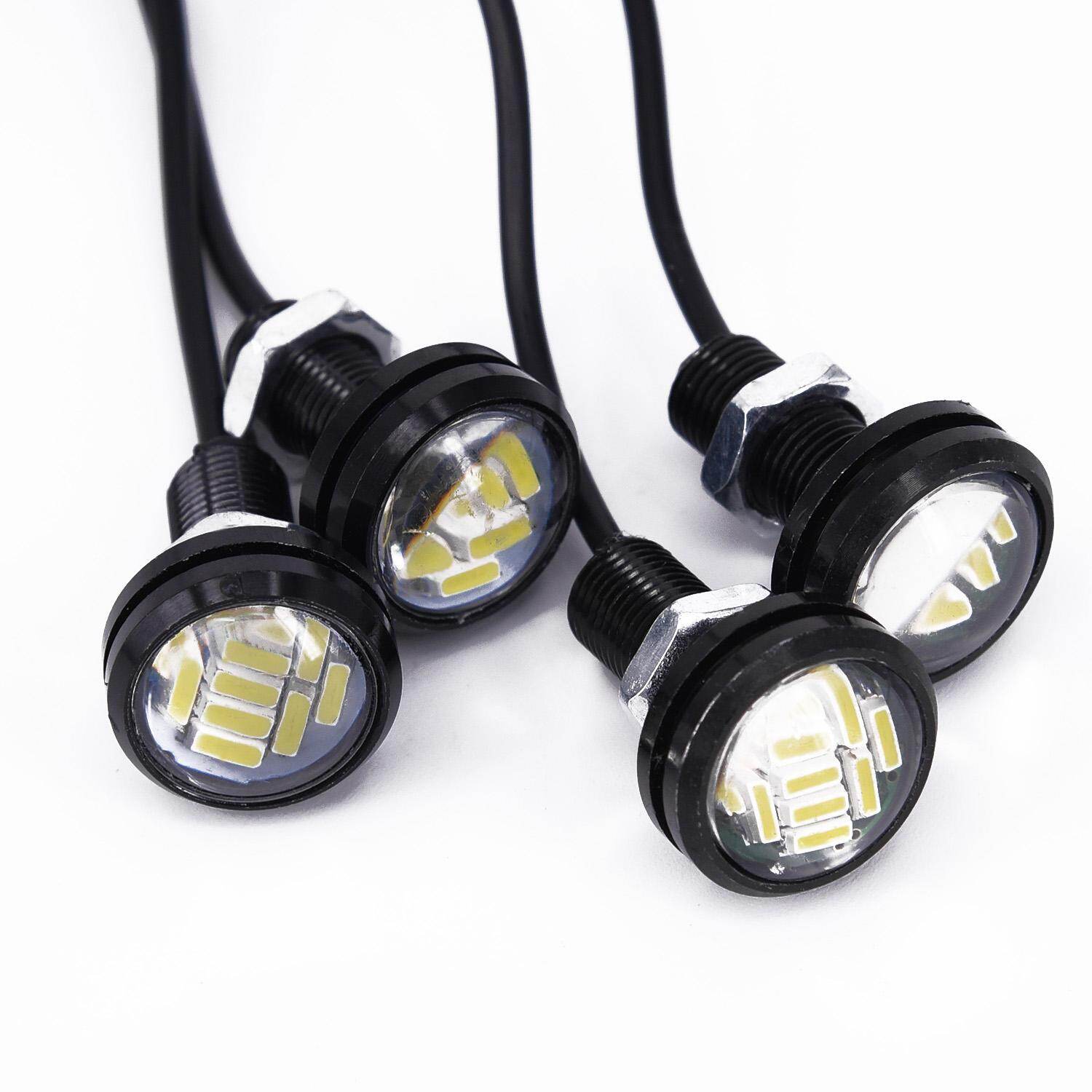 4pcs 12V 15W White Eagle Eye LED Car Auto DRL Daytime Running Lights Backup Lamp Daytime Running Lights Dustproof, anti-collision, anti-splash
