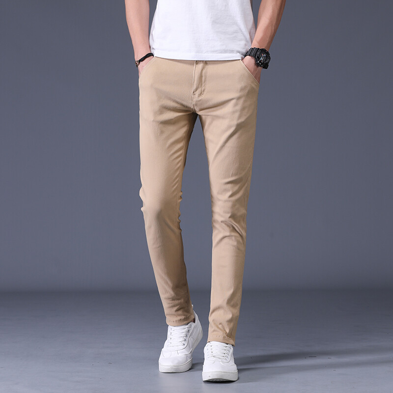 Cozy Up Men Long Pants Slim Fit Cotton Comfortable Straight Casual Trousers  for Men