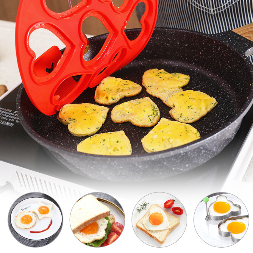 Khuôn Làm Bánh Kếp Khuôn Tròn Trứng Chiên Dụng Cụ Làm Bánh Kếp Silicon Không Dính Tái Sử Dụng Dụng Dụng Cụ Làm Vòng Trứng