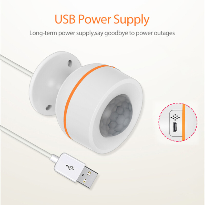 E Life Smart Store Neo ZigBee Cảm Biến Hồng Ngoại Con Người USB PIR Góc Nhạy 120 ° Cảm Biến Hồng Ngoại Phạm Vi Không Dây 40M Sử Dụng Với Trung Tâm Tuya Zigbee