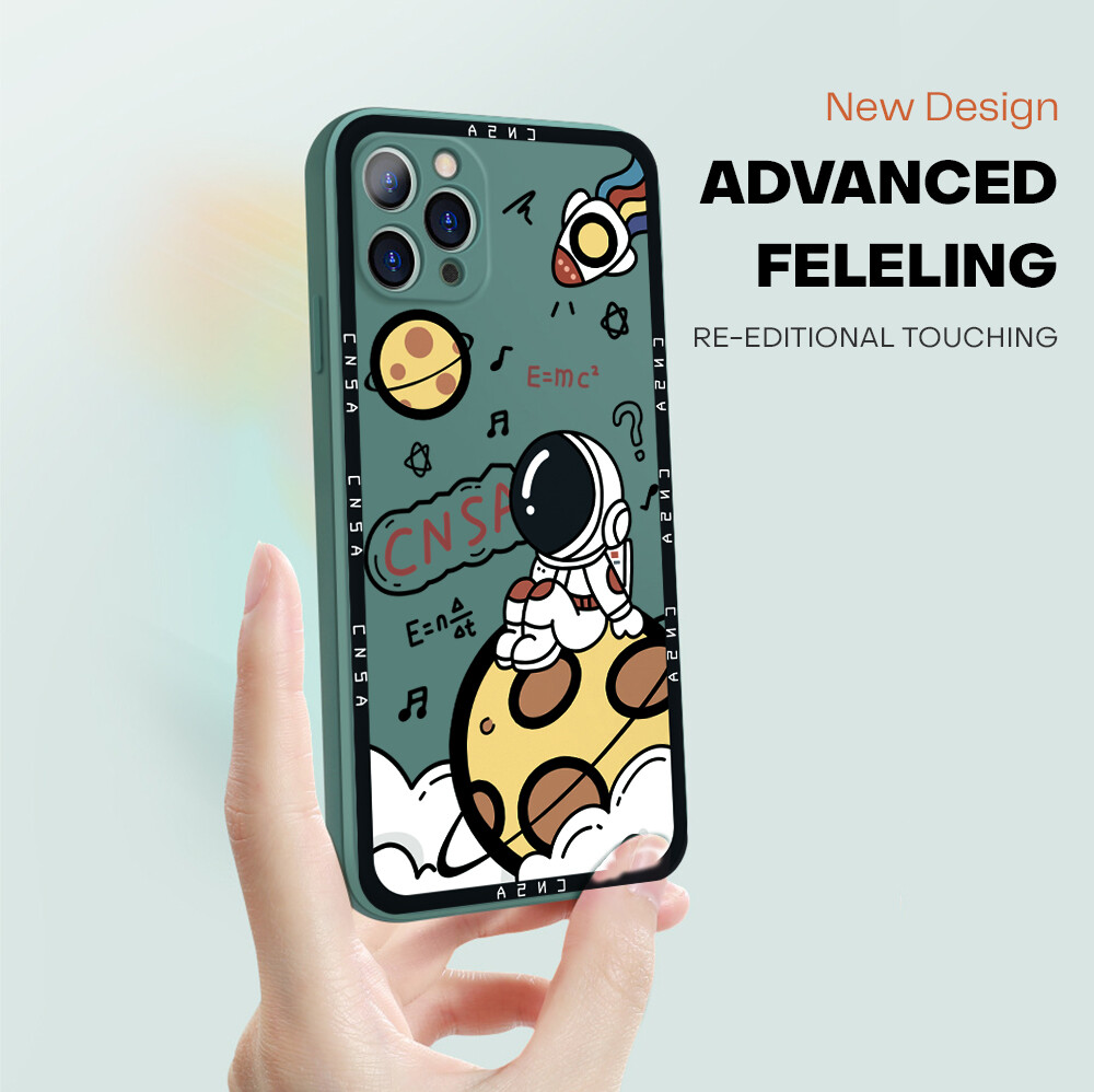 UCUC Casing Case For Samsung Galaxy Note 10 Lite /Note 10 Plus/Note 10 Case For Girls Cartoon Space Astronauts Case Original NASA Square Liquid Silicone Full Cover Camera Shockproof Protection Softcase