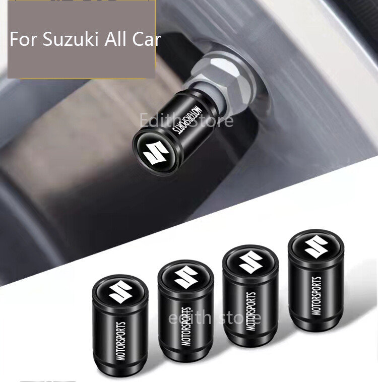 4 Pieces Automotive Tire Accessories Anti-leak Car Tire Valve Stems Caps For Suzuki ertiga Sx4 swift celerio dzire vitara apv every ciaz jimny alto Samurai S-Cross XL7 SX4 Liana Metal Car Tire Stems Cover Decoration