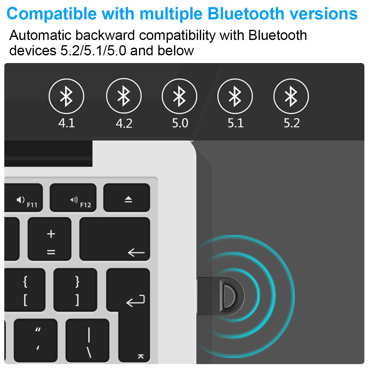 FONKEN Bộ Chuyển Đổi Bluetooth 5.3 Cho Máy Tính USB Bluetooth 5.3 Bộ Thu Dongle Cho Loa Chuột Bàn Phím Bộ Phát Nhạc Âm Thanh