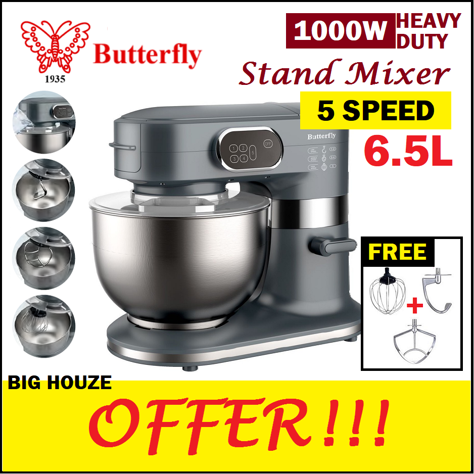 [ORIGINAL] Butterfly BSM4366 Stand Mixer 6.5L Heavy Duty 1000W