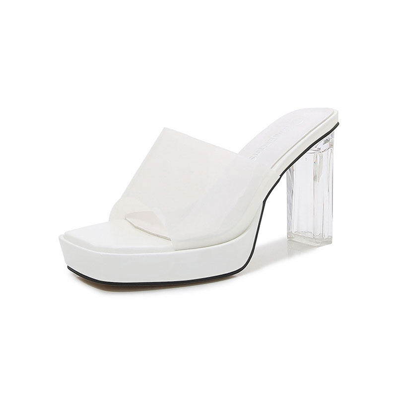  RENBEN Sexy high heels platform sandals slippers transparent crystal shoes large size women's shoes 