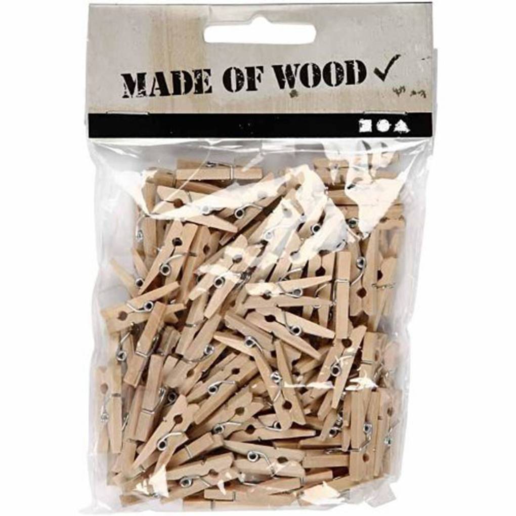 Small Craft Clips 100 PCS Wholesale Small Size 25mm Mini Natural Wood Clip For Photo Clip ...