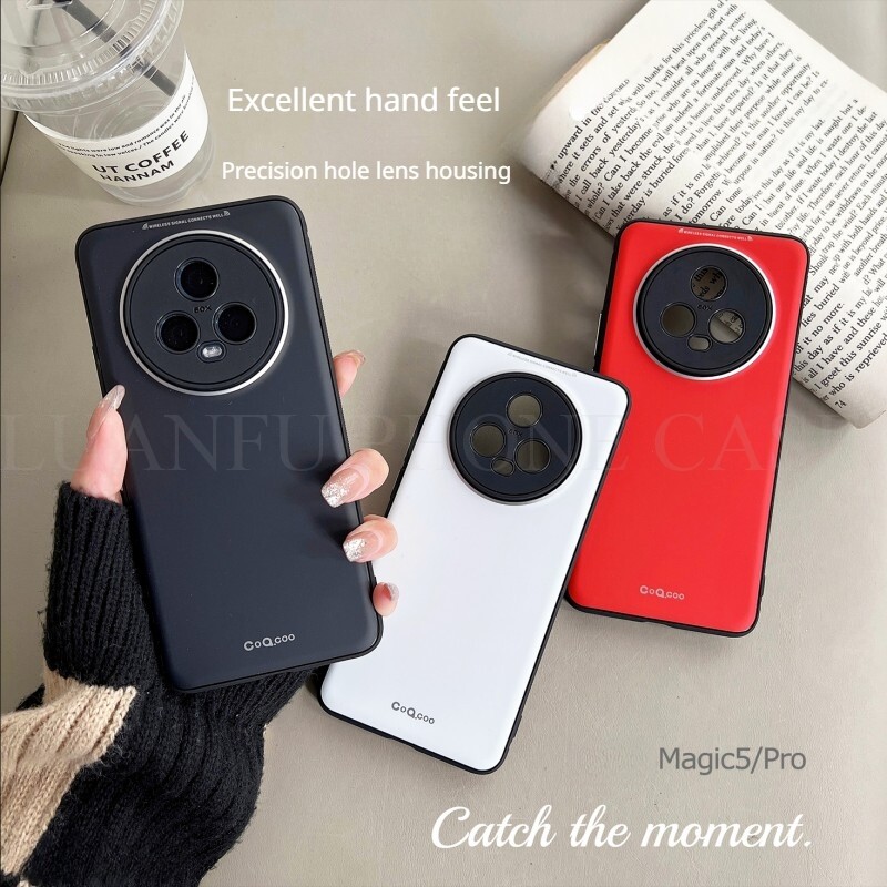 Cho Honor Magic 5 Pro vỏ điện thoại Da Cảm Thấy Matte Honor Magic 4 Pro / Honor Magic 5 Cao cấp vỏ mềm Không dính vân tay chống sốc bảo vệ trường hợp