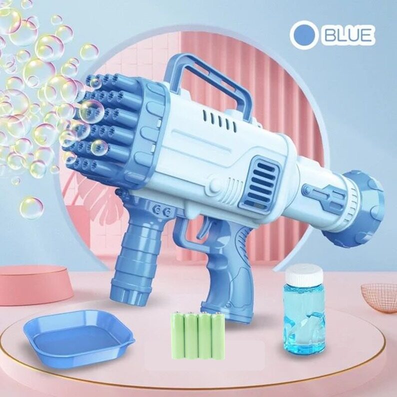 FULL SET 32 Holes Bubble Machine Bubbles Blow Machine With Battery ...