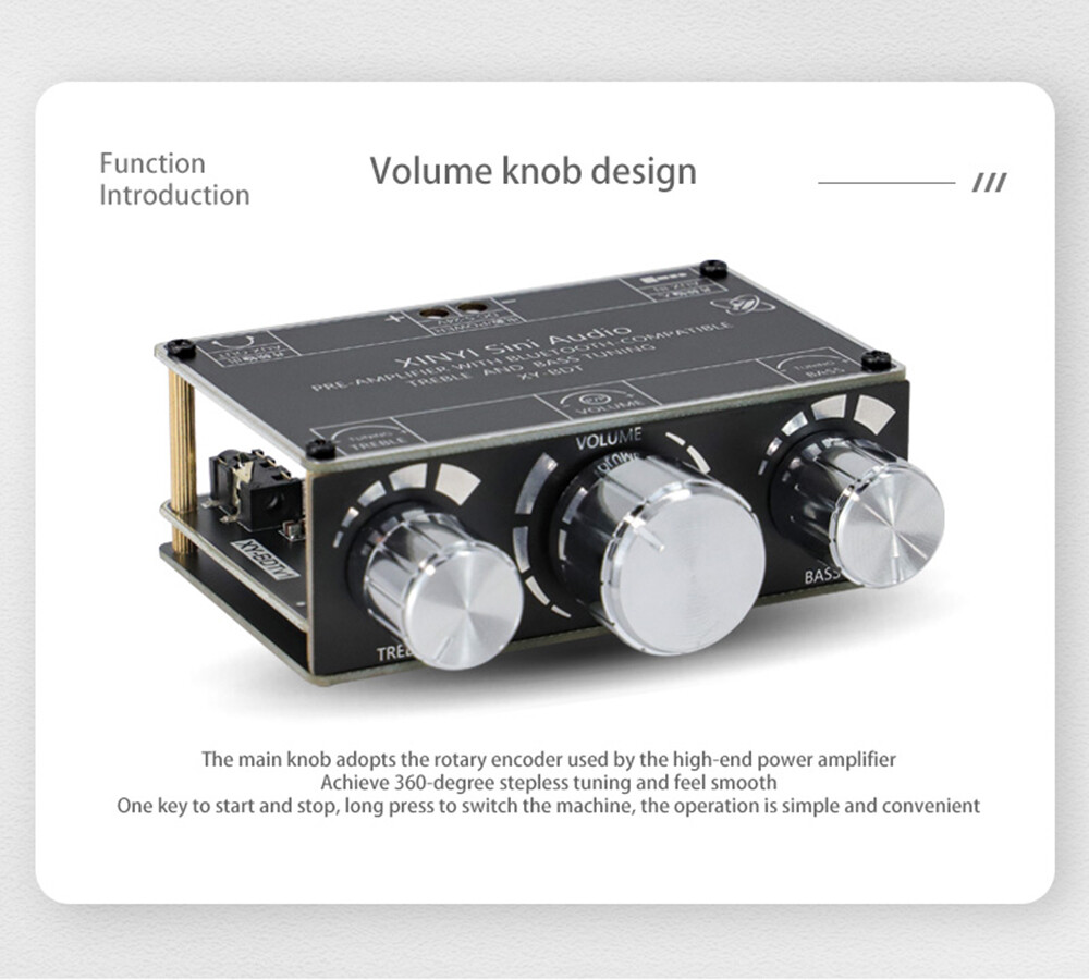 【Ready Stock&Free Shipping】Original Aideepen XY-BDT Bluetooth 5.1 Decoder Board Dual-channel AUX Stereo High and Low Tone Pre-module 360-degree Stepless Tuning