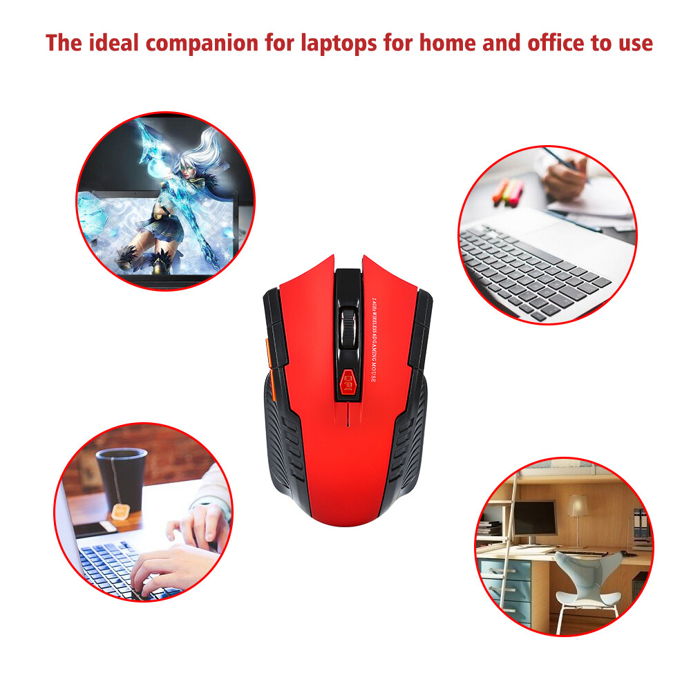 BOKEWU 2.4g Chuột chơi game không dây quang 6 nút chuột 2000dpi chuột USB cho máy tính xách tay PC