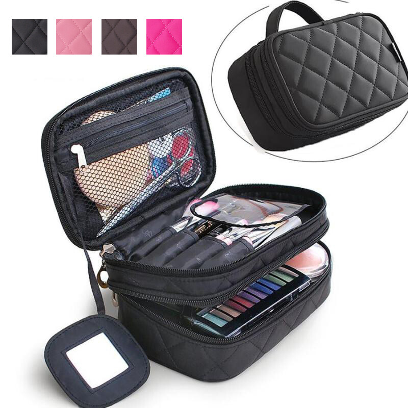 EverToner Double Layer Cosmetics Storage Bag Mesh Classification Organizer Makeup rush Separate storage Waterproof Large Capacity