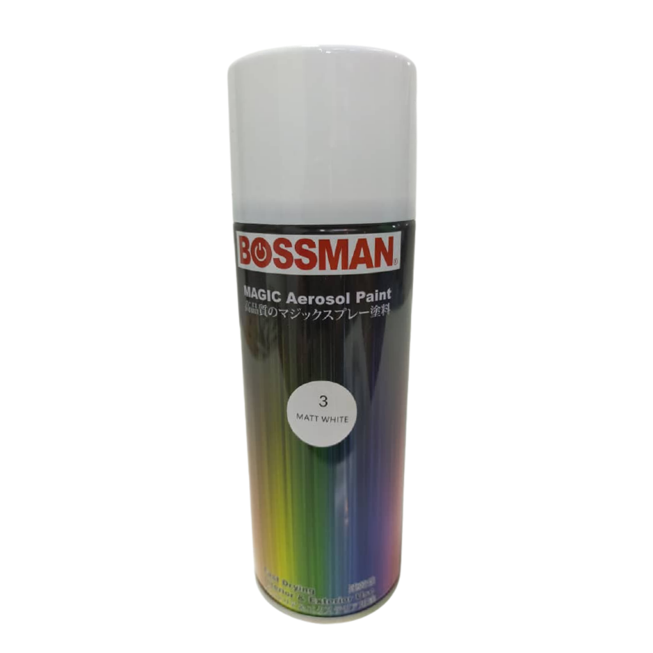 BOSSMAN Magic Aerosol Spray Paint Matt White (No.3) Lazada