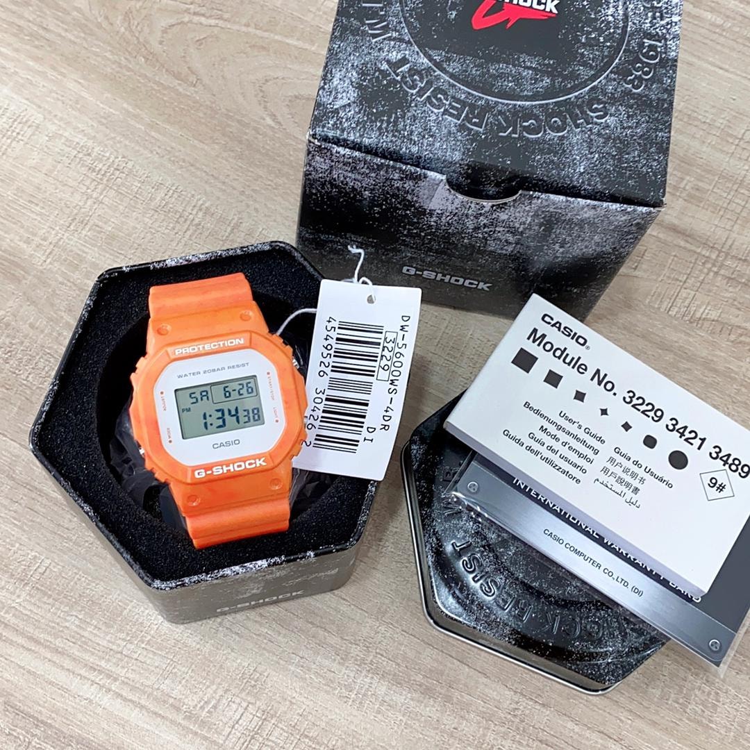 Lunette (bezel) En Résine Orange Pour Casio DW-5600WS-4 - Neuf Avec étiquettes