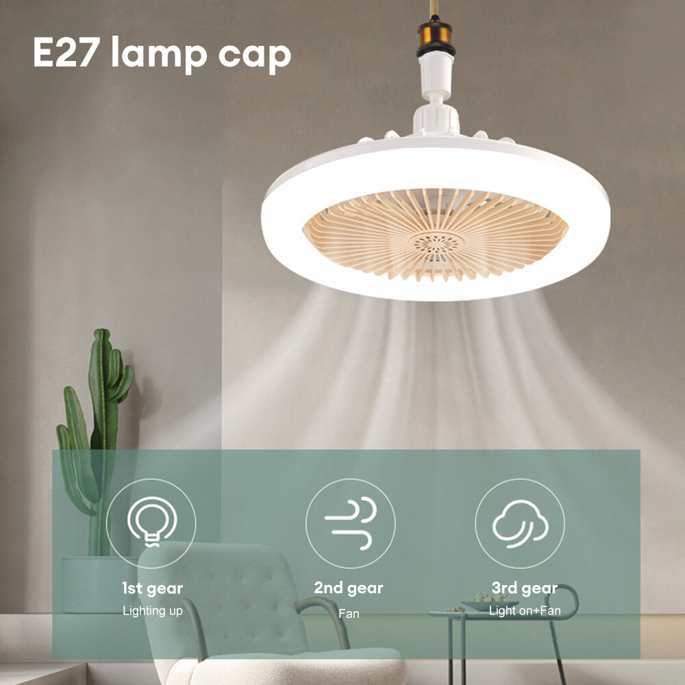 Simple Modern screw 30W E27 ceiling fan slim modern LED light fan with light remote control fan-colorful