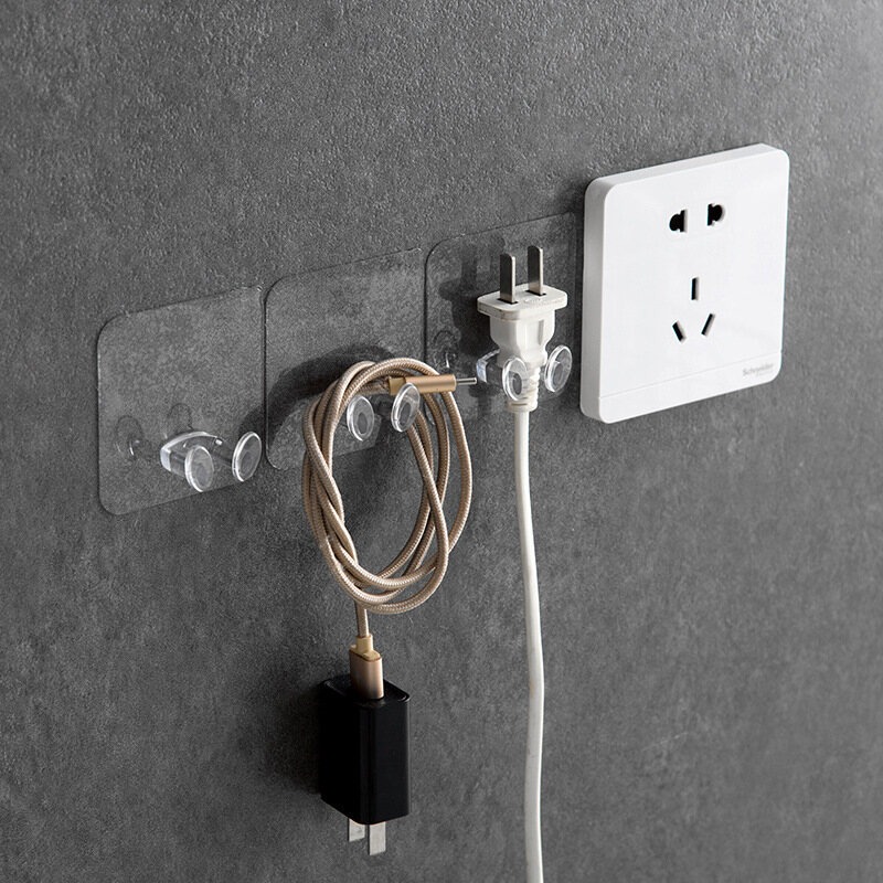 Houseeker Móc treo phích cắm điện, chìa khóa gắn tường trong suốt