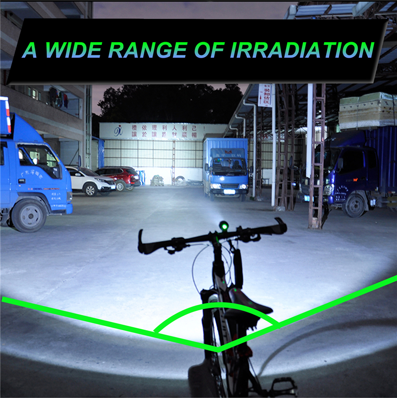 WEST BIKING 1200LM Zoomable Bicycle Light 4 Modes Wide Headlight USB Rechargeable Waterproof Front Lamp Taillights Bike Light