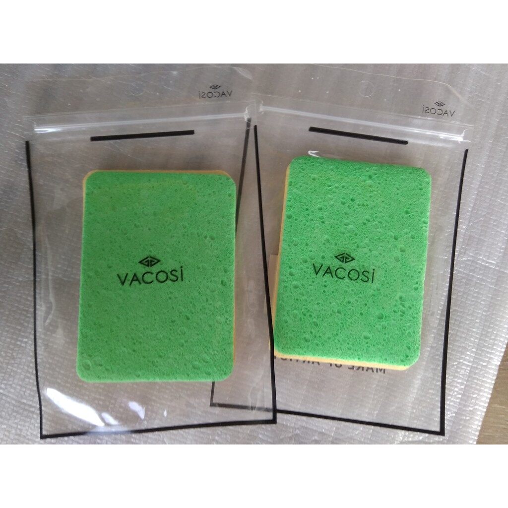 Set 2 miếng bông nở rửa mặt Vacosi BN01