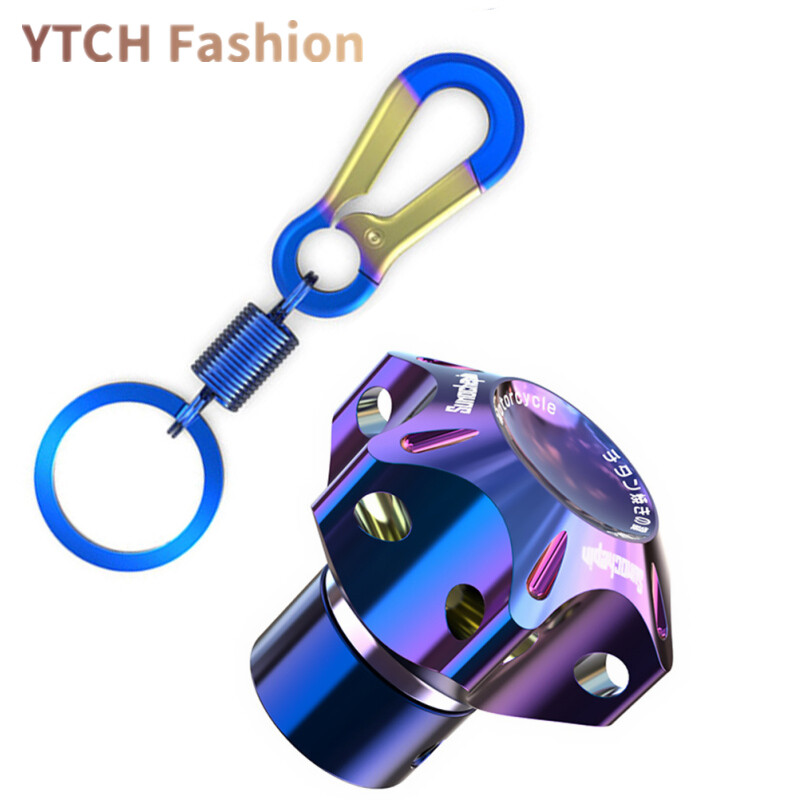YA General Cnc Modified Burnt Titanium Key Head Racing Boat Hexagonal Burnt Titanium Key Head Key Chain
