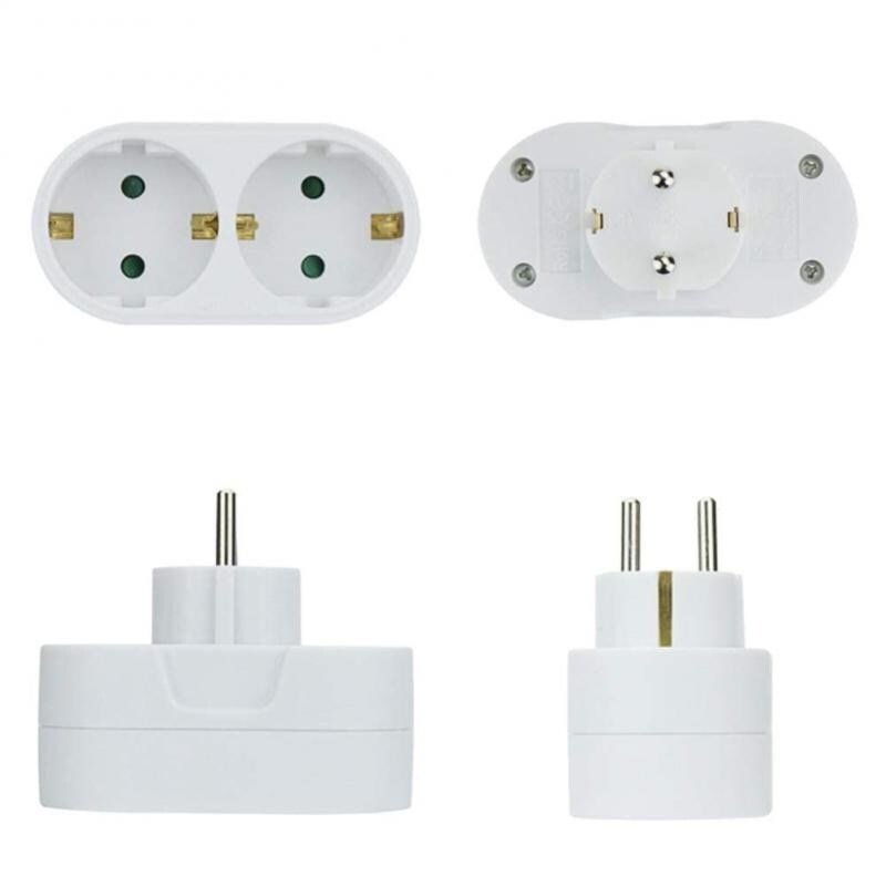【Hot】phích Cắm Chuyển Đổi Châu Âu Bộ Chuyển Đổi Ổ Cắm 1 Sang 2 Chiều Ổ Cắm Điện Tiêu Chuẩn EU Phích Cắm Du Lịch Di Động 16A Bộ Chuyển Đổi Đức AC 250V