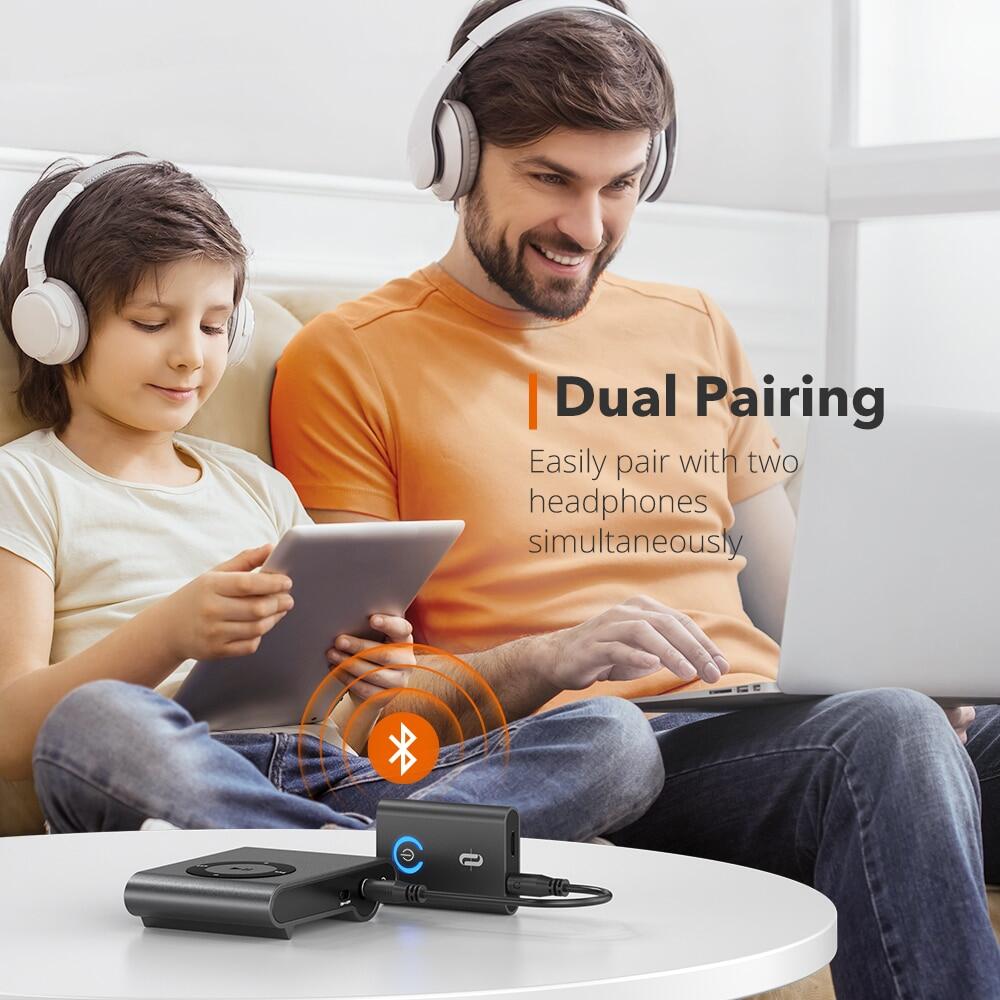 Taotronics TT-BA07 Bluetooth 2-In-1 5.0 Transmitter/Receiver With Display Screen 3.5Mm Audio Wireless Adapter For Home TV