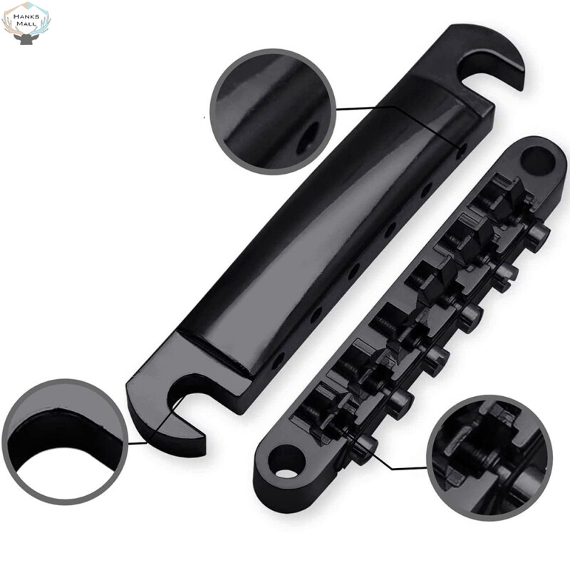 HK 1 Set Guitar Bridge Tailpiece Kit With Studs Upper Lower String Bridge Compatible For Les Paul Sg Electric Guitar