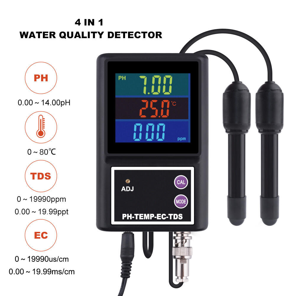 Yieryi PH-260 Digital 4 in 1 PH Temperature EC TDS Meter Analyzer Multiparameter water Quality monitoring test equipment