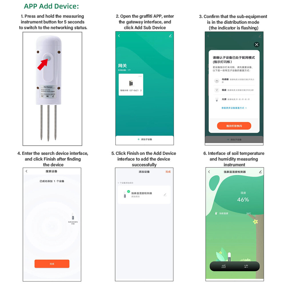 RCYAGO Máy Dò Độ Ẩm Nhiệt Độ Đất Thông Minh WiFi Tuya Cảm Biến Đất Thực Vật Không Dây Máy Theo Dõi Độ Ẩm Đất Cho Nhà Kính Cây Trồng