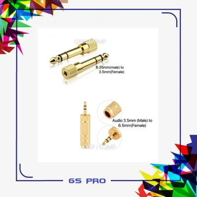 GOLD 3.5mm TRS Plug to 6.35mm Jack / 3.5mm Female to 6.35 Male Plug Audio Stereo Adapter Converter
