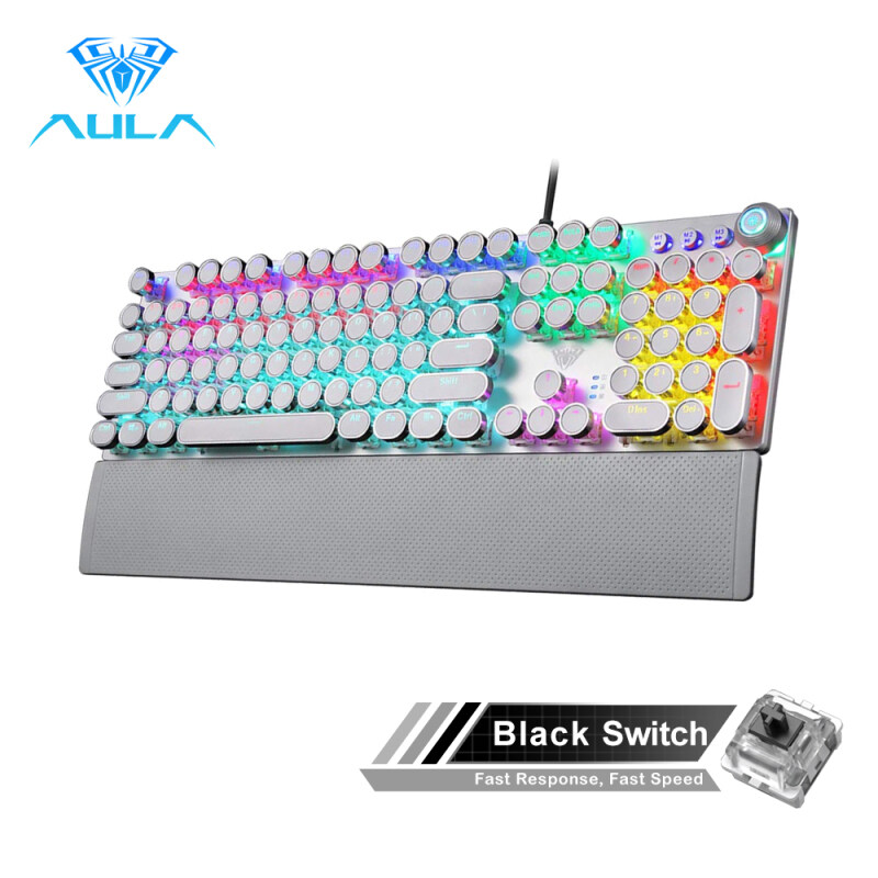 AULA F2058 Game Mechanical Keyboard LED Backlit 104 Keys Anti-ghosting Blue/Red/Black Switch Wired Gaming Keyboard for PC Computer Singapore