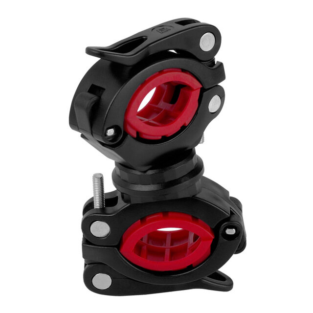 ROCKBROS Cycling Bike Bicycle Rotating Light Double Holder LED Front Flashlight Lamp Pump Handlebar Holder Bicycle Accessories