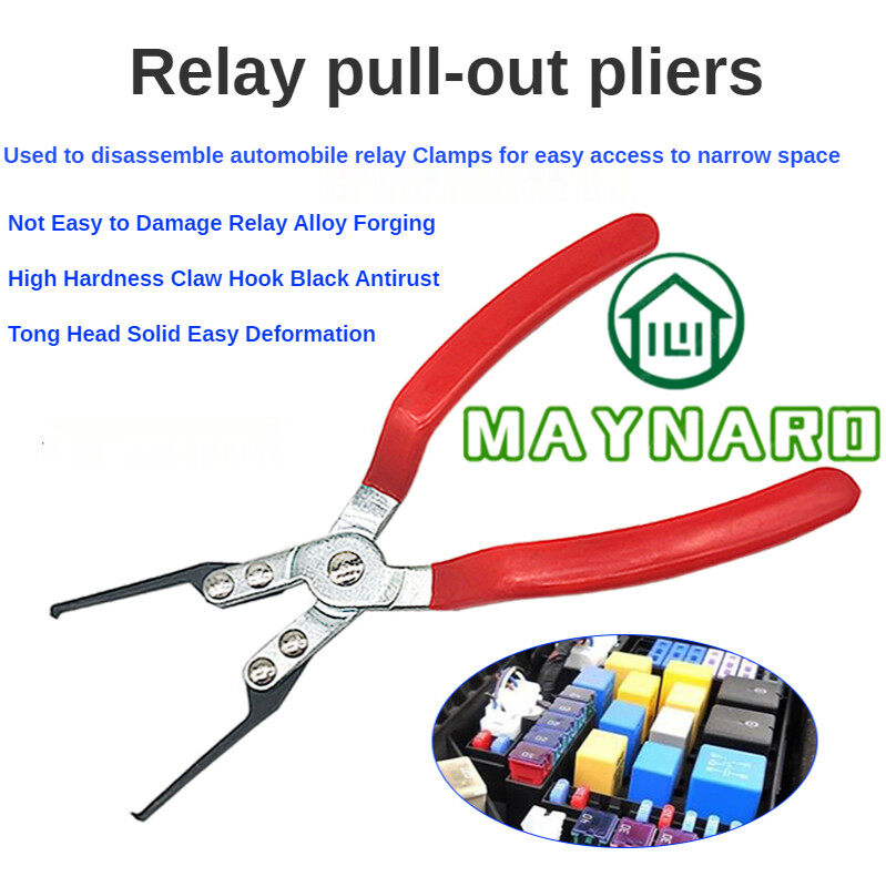 Relay extraction pliers, relay and fuse removal tool, automatic fuse