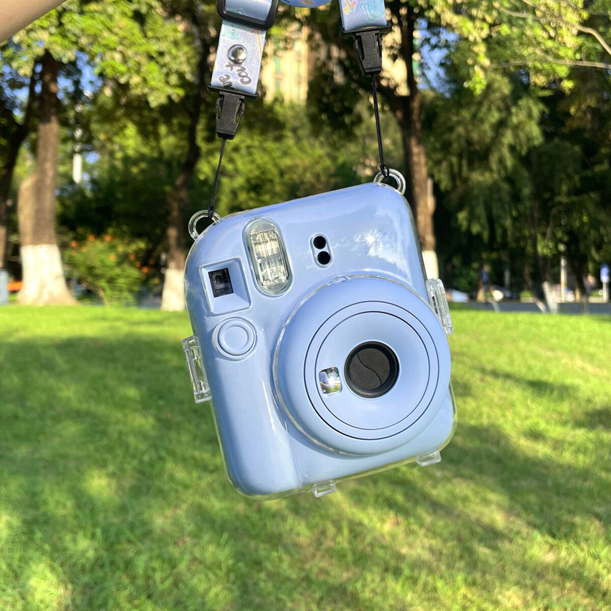 【Yadea hongkong】ốp bảo vệ Instax mini 12 Ốp bảo vệ trong suốt pha lê Túi máy ảnh mini 12 Ốp bảo vệ có dây đeo vai