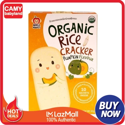 Apple Monkey Organic Rice Crackers - PUMPKIN (30g)