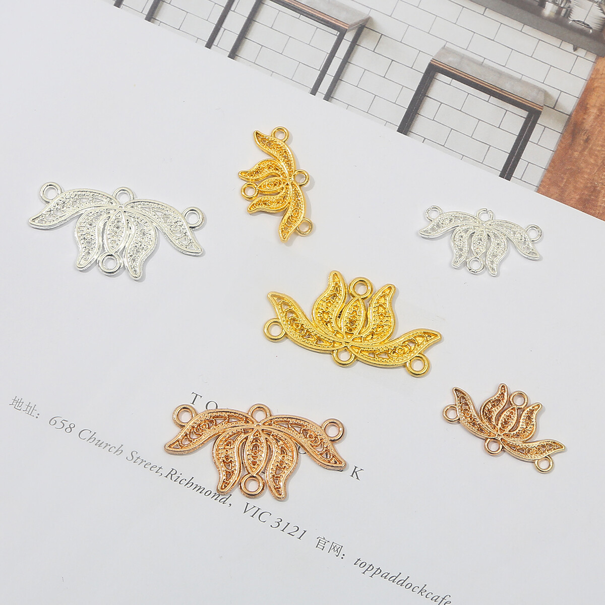 Alloy Fittings Connecting Piece Lotus Connectors Charms For Jewelry Making DIY Necklace Bracelets Crafts Findings