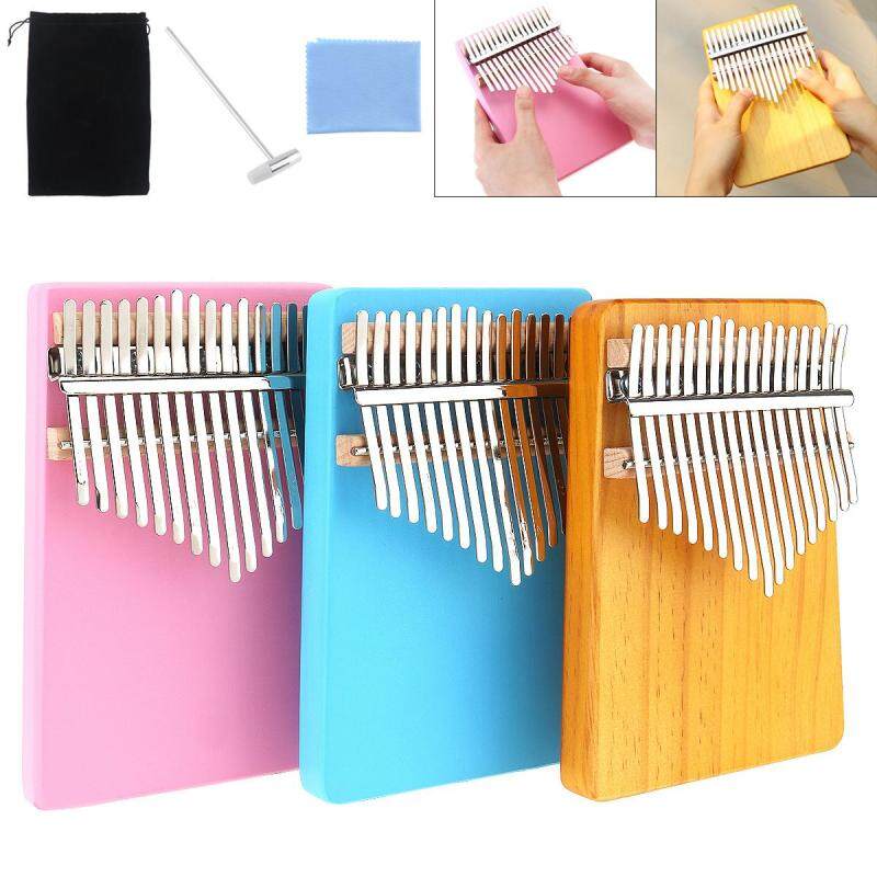 17 Key Thumb Piano Kalimba Single Board Pine Mini Keyboard Instrument Pink Blue Wood Optional Malaysia