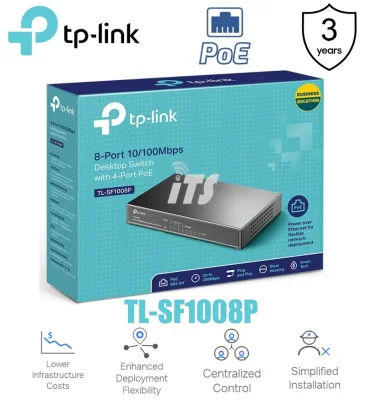 TP-Link 8-Port 10/100Mbps Desktop Switch with 4-Port PoE (TL-SF1008P)
