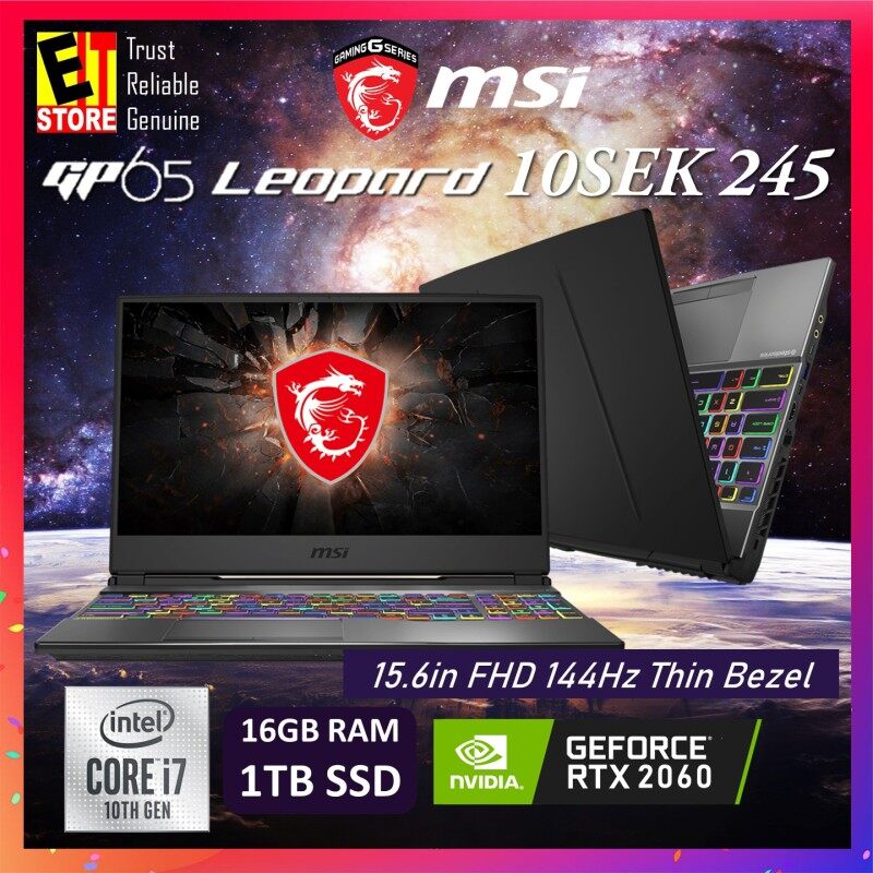 MSI GP65 10SEK 245MY LEOPARD GAMING LAPTOP (I7-10750H+HM470/16GB/1TB SSD/RTX 2060 6G/15.6 FHD 144Hz/W10/2YRS) + BACKPACK Malaysia