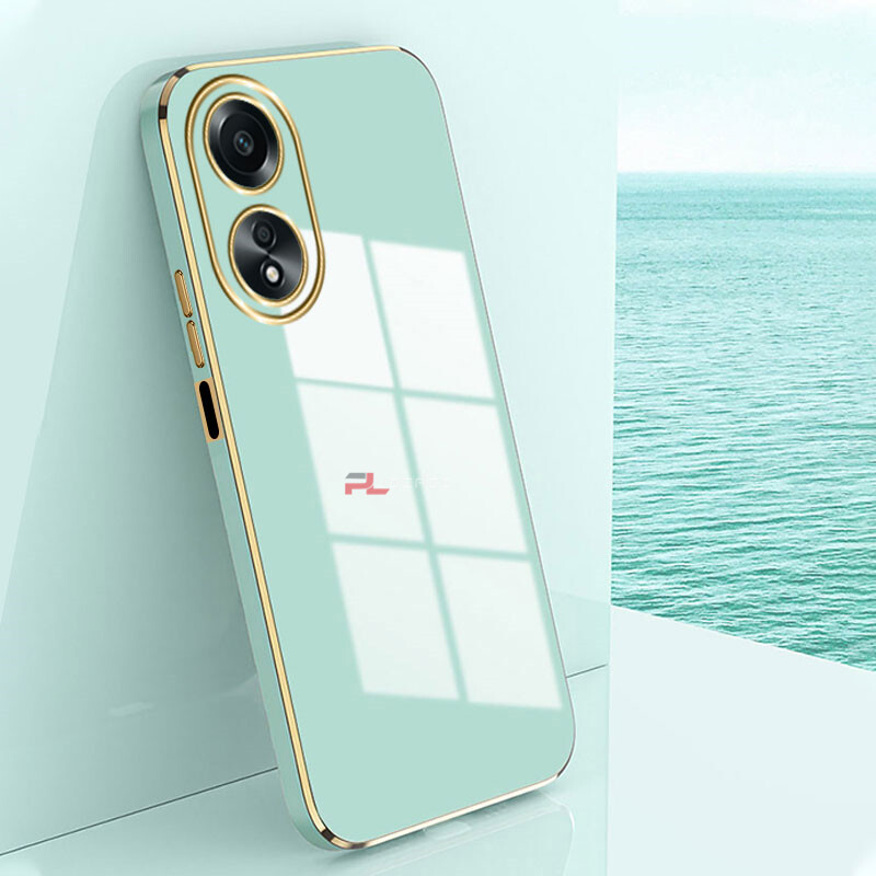 PlusCase cho OPPO A58 4G A38 A18 6D Mạ Vỏ mềm Bảo vệ ống kính Khung vuông Silicone bóng Ốp lưng chống sốc cho điện thoại