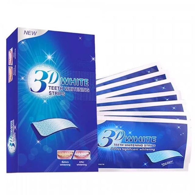 Full hộp 7 tờ miếng dán trắng răng 3d 5d white teeth whitening stripss magicbeauty - youdo