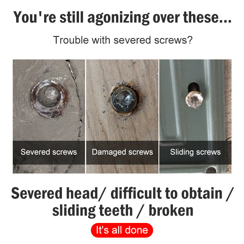 Broken double head screw extractor, sliding thread and broken wire remover 4341 hexagon drill set, broken wire extractor