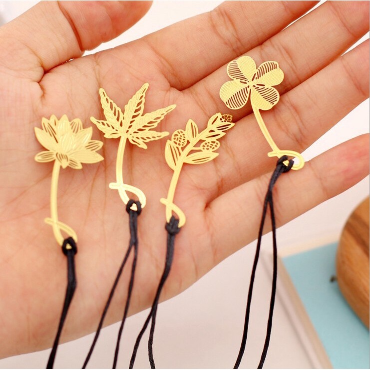Văn phòng phẩm đánh dấu Cỏ Bốn Lá đánh dấu trang bằng kim loại quà tặng sinh viên