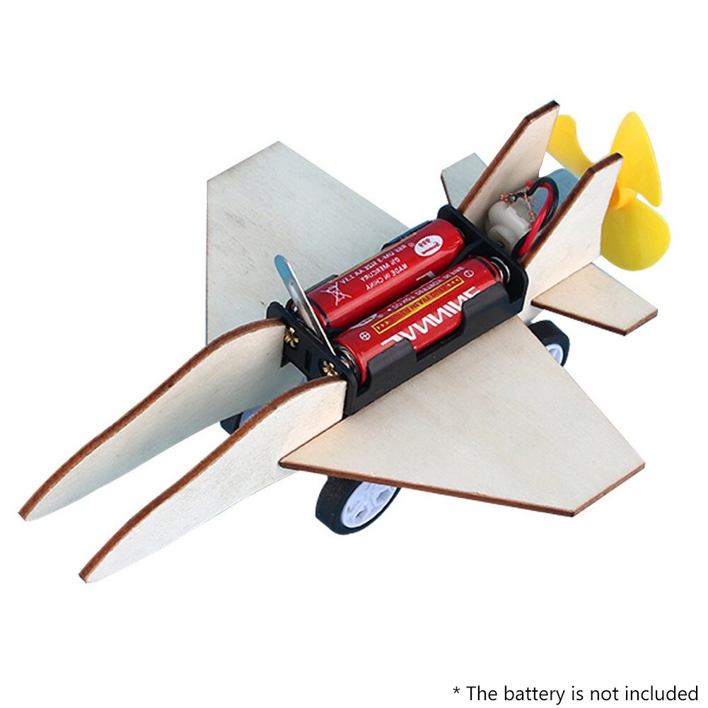 microgood Kids Creative DIY Assembly Electric Slide Airplane Model Science Experiment Toy